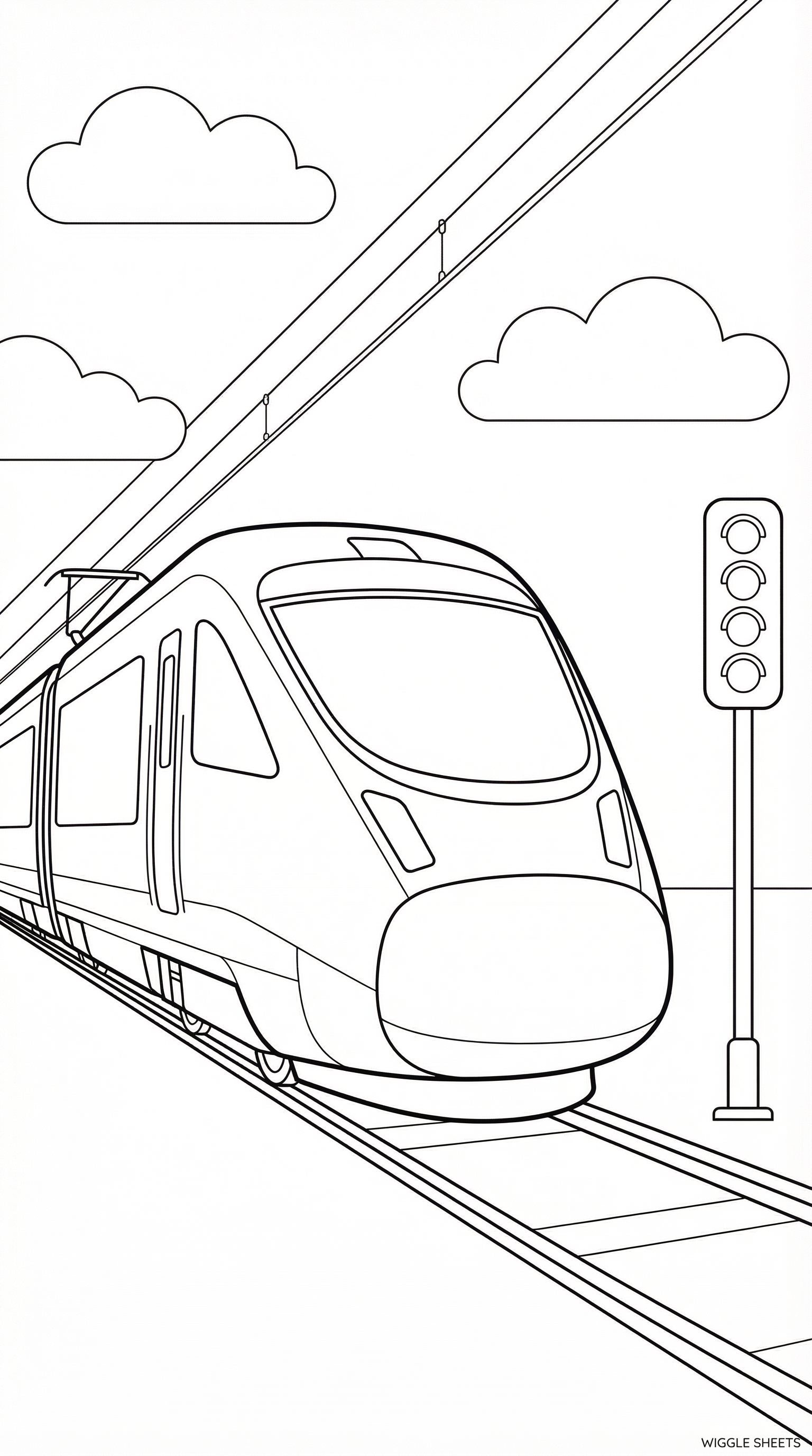 Electric Train Front Coloring Page